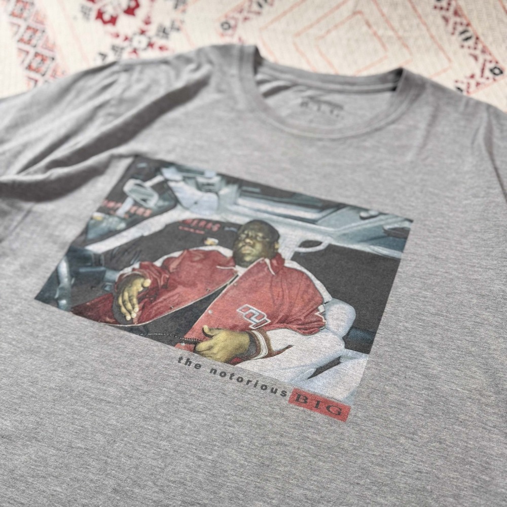 The Notorious BIG‎ Biggie Smalls Tee Mens XL Heather Gray Shirt B.I.G.